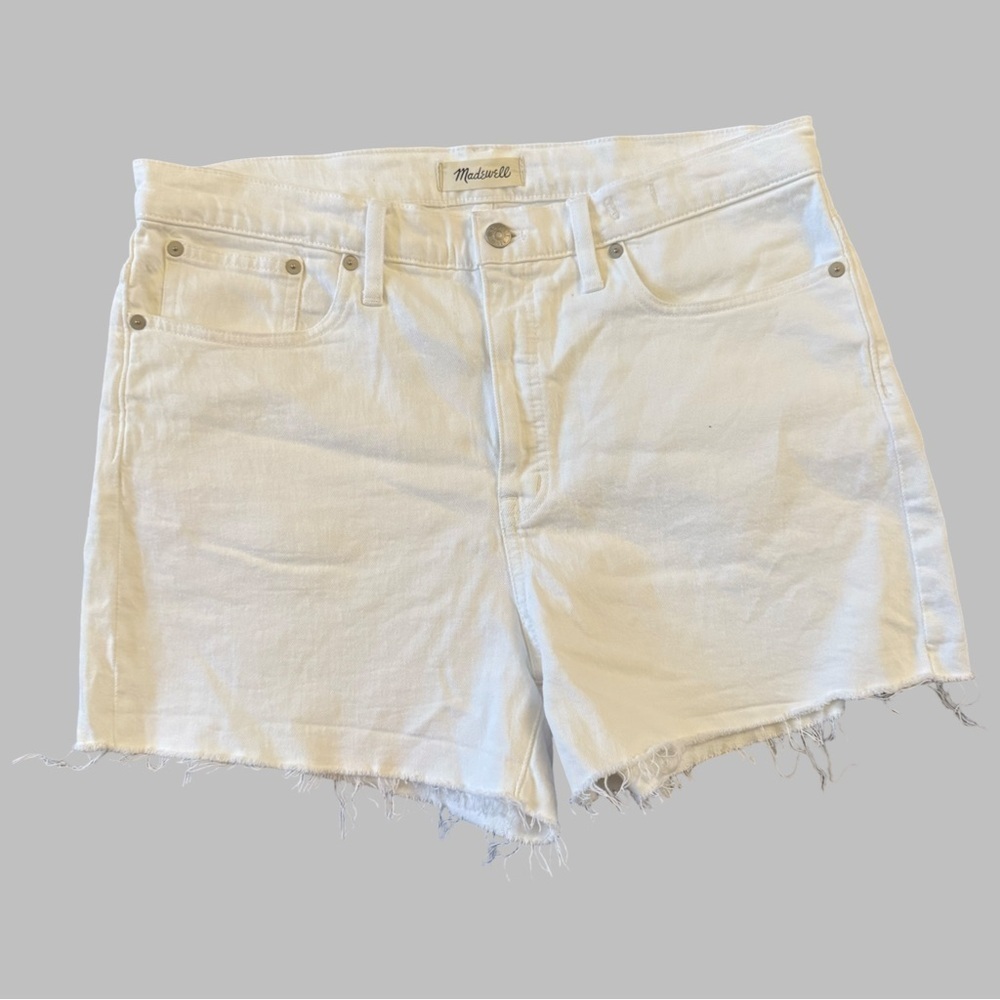 MADEWELL Women's White Denim Shorts